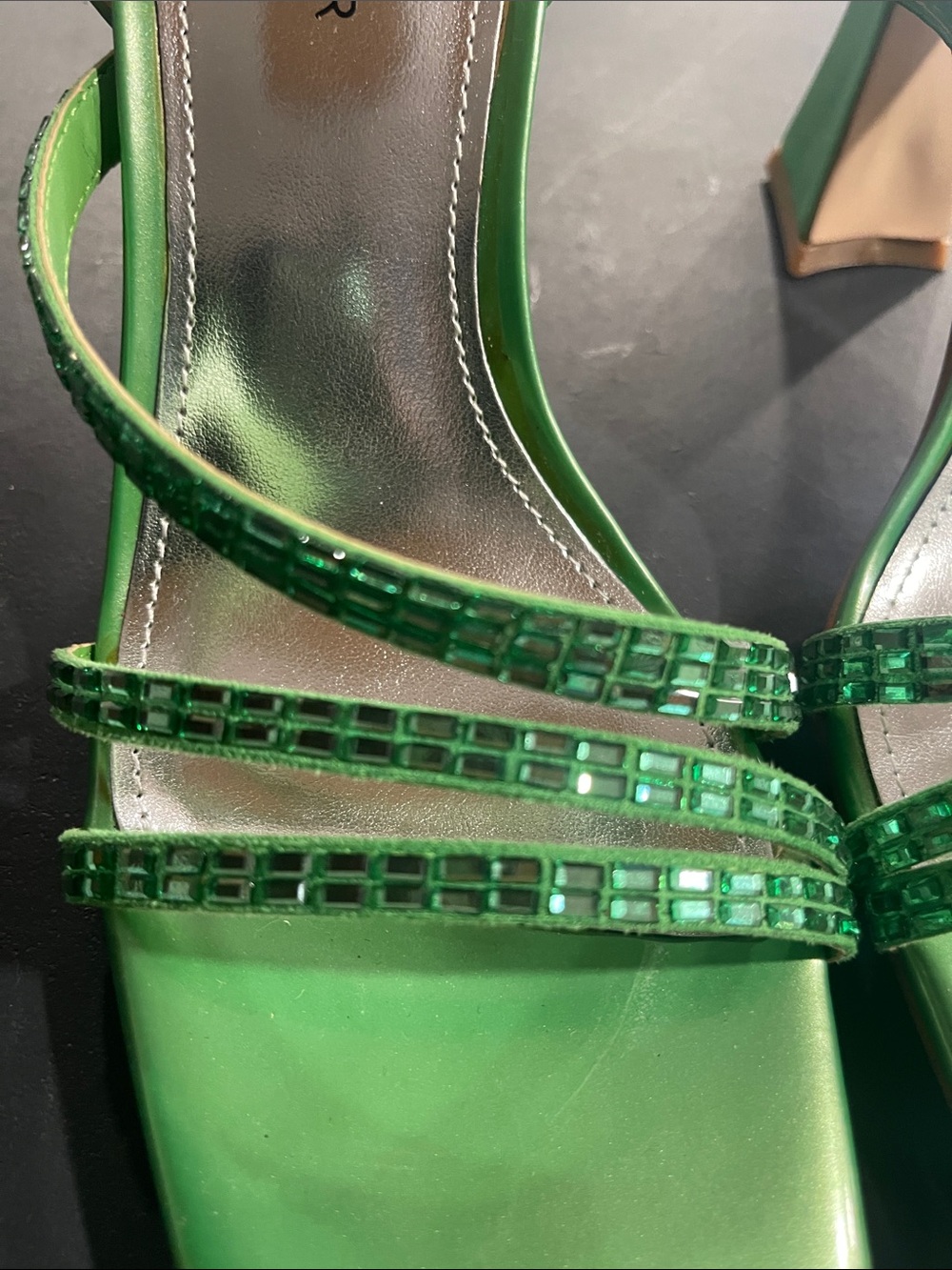 Marc Fisher Green Strappy Square-Toe Heels size 7 - Picture 3 of 14